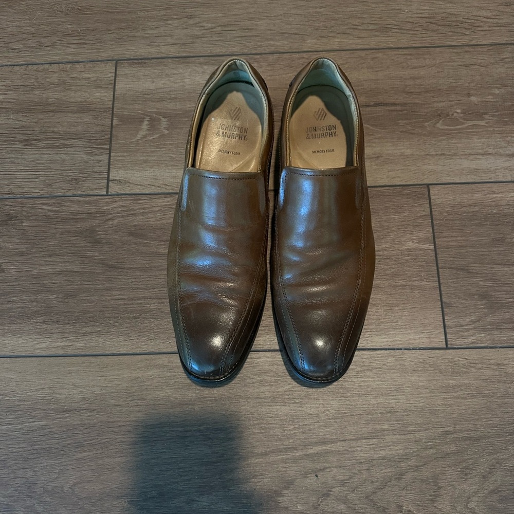 Johnston & Murphy Brown Leather Slip-On Loafers
